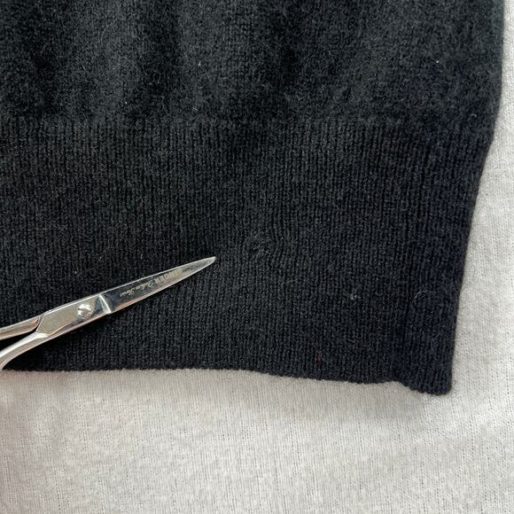 EQUIPMENT Rosemary Cashmere Sweater Dress Women M Black Deep V Neck Lightweight - Picture 12 of 16